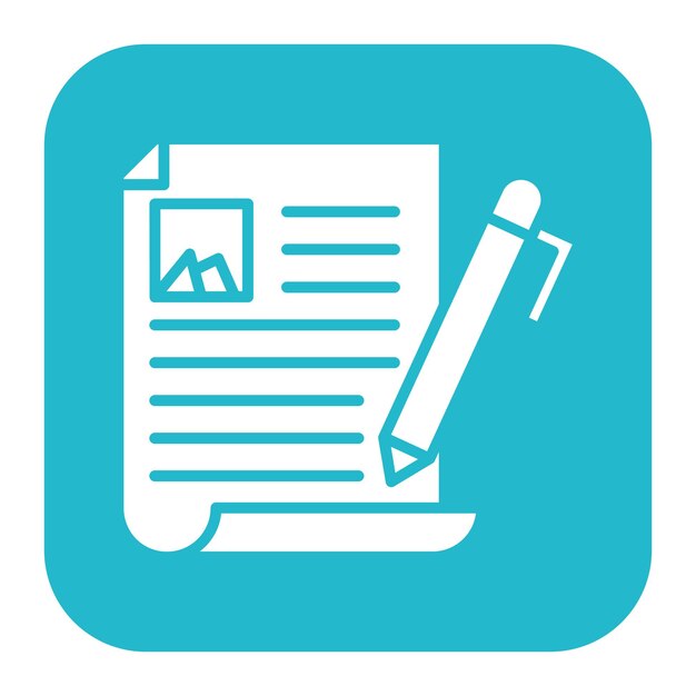 El icono del vector de ensayo se puede utilizar para el conjunto de iconos de literatura