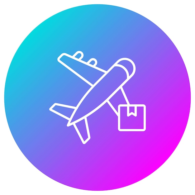 El icono del vector de entrega del avión se puede utilizar para el conjunto de iconos de entrega y logística