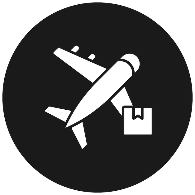 El icono del vector de entrega del avión se puede utilizar para el conjunto de iconos de entrega y logística