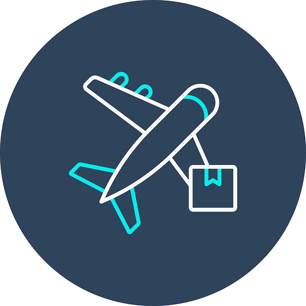 El icono del vector de entrega del avión se puede utilizar para el conjunto de iconos de entrega y logística