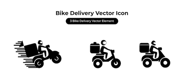 Icono de vector de entrega de bicicleta