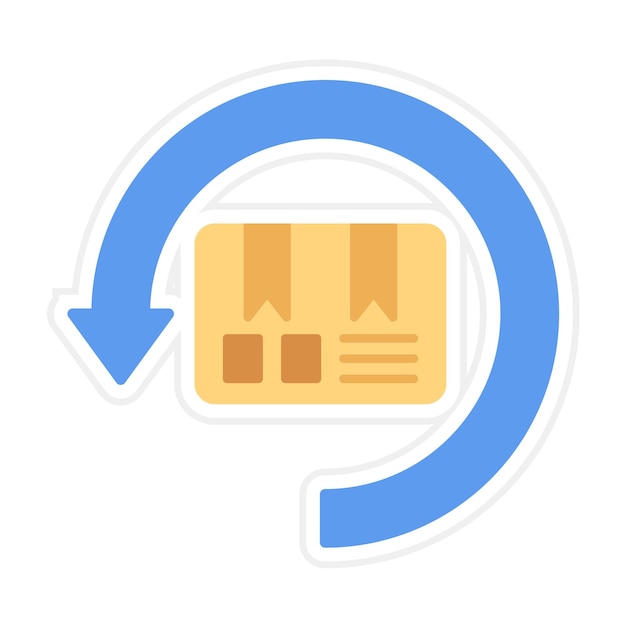El icono del vector de entrega de devolución se puede utilizar para el conjunto de iconos de entrega y logística