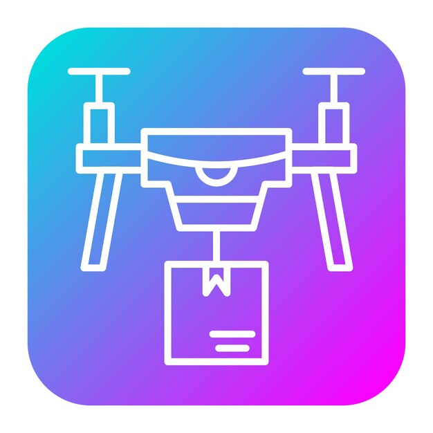 El icono del vector de entrega de drones se puede utilizar para el conjunto de iconos de la cadena de suministro