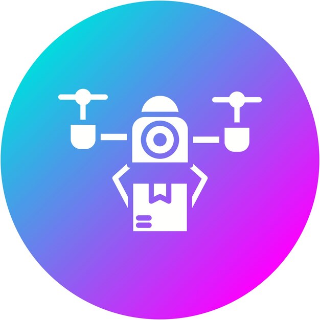 El icono del vector de entrega de drones se puede utilizar para el conjunto de iconos de entrega de alimentos