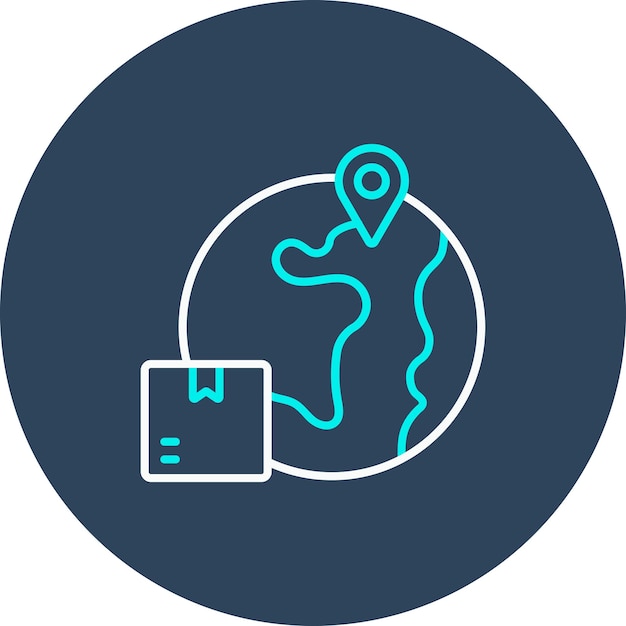El icono del vector de entrega global se puede utilizar para el conjunto de iconos de entrega y logística