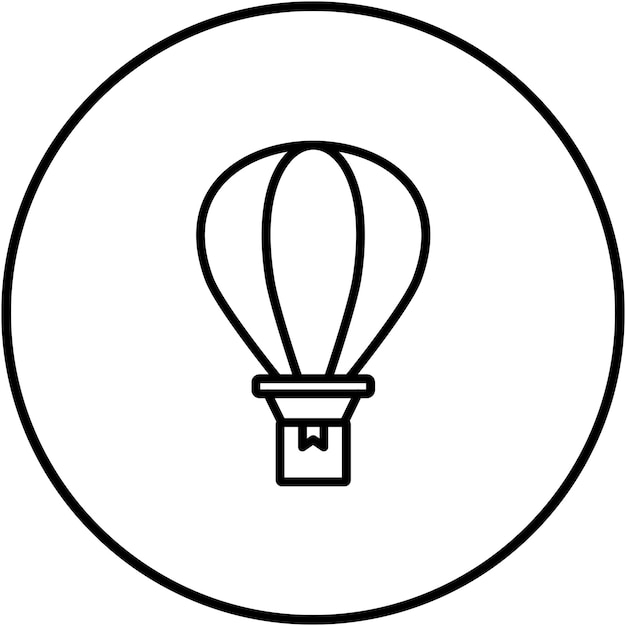 El icono del vector de entrega de globos aéreos se puede utilizar para el conjunto de iconos de entrega de alimentos