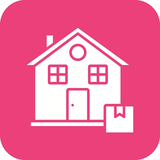 El icono del vector de entrega en el hogar se puede utilizar para el conjunto de iconos de entrega y logística