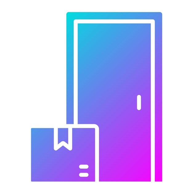 El icono del vector de entrega de la puerta se puede utilizar para el conjunto de iconos de entrega y logística