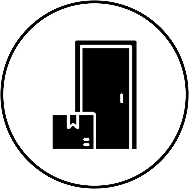 El icono del vector de entrega de la puerta se puede utilizar para el conjunto de iconos de entrega y logística