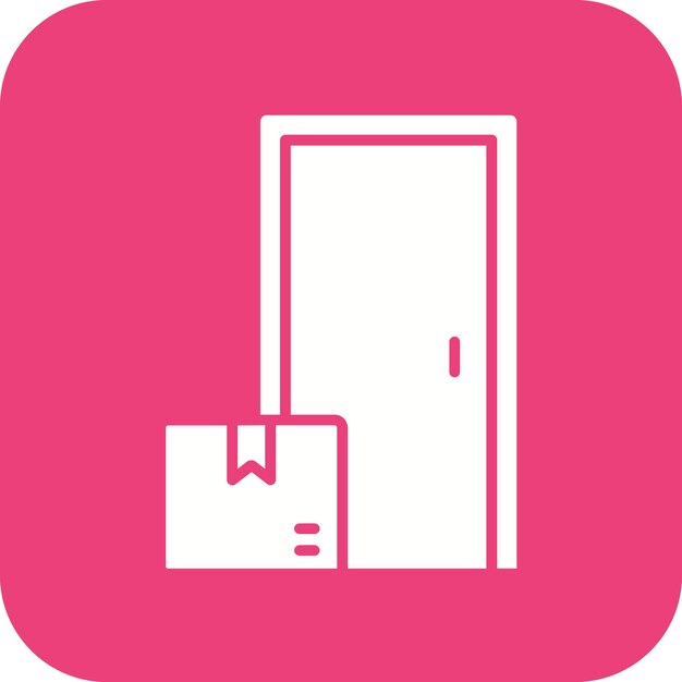 El icono del vector de entrega de la puerta se puede utilizar para el conjunto de iconos de entrega y logística
