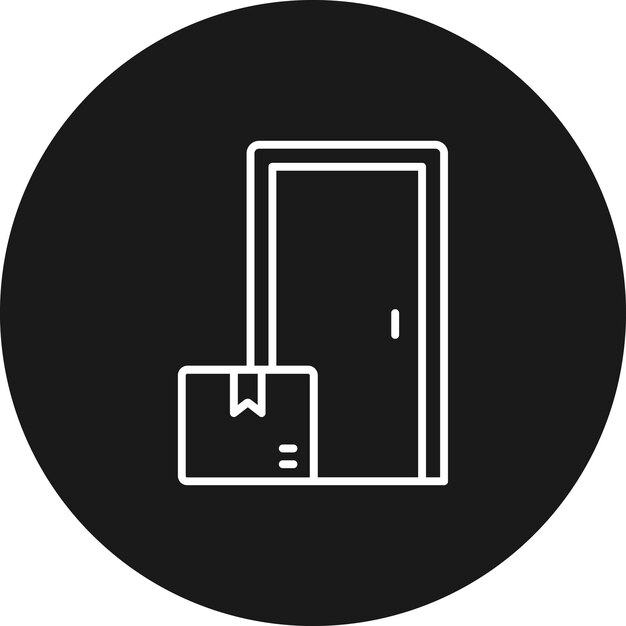 El icono del vector de entrega de la puerta se puede utilizar para el conjunto de iconos de entrega y logística