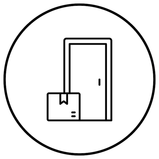 El icono del vector de entrega de la puerta se puede utilizar para el conjunto de iconos de entrega y logística