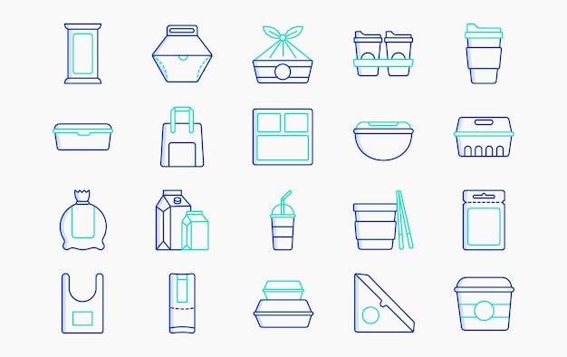 Icono de vector de envasado de alimentos