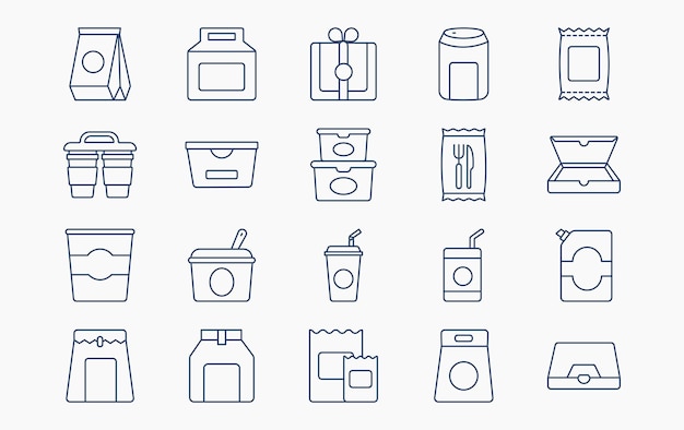 Icono de vector de envasado de alimentos