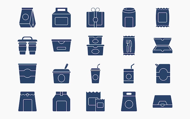 Icono de vector de envasado de alimentos