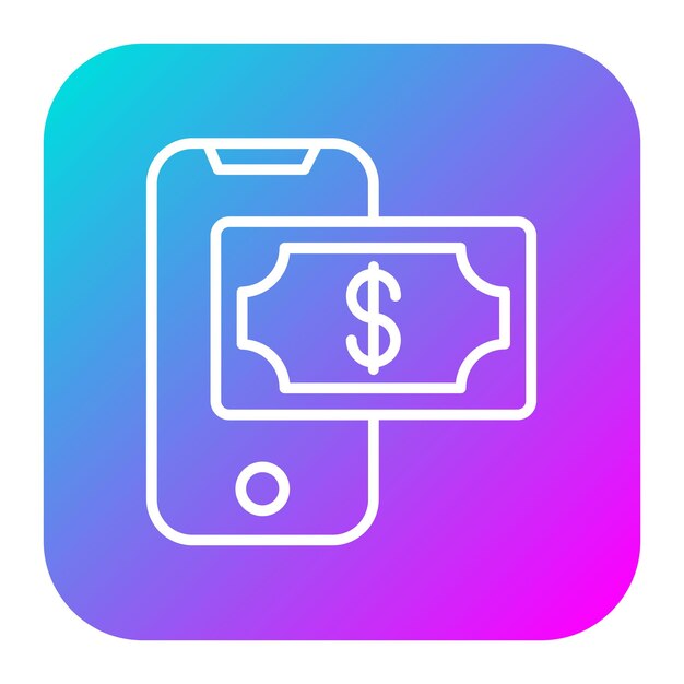 El icono del vector de envío de dinero móvil se puede utilizar para el conjunto de iconos de trabajo desde casa