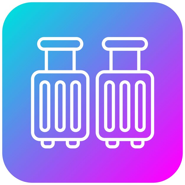 El icono del vector de equipaje se puede usar para el conjunto de iconos de Beach Resort