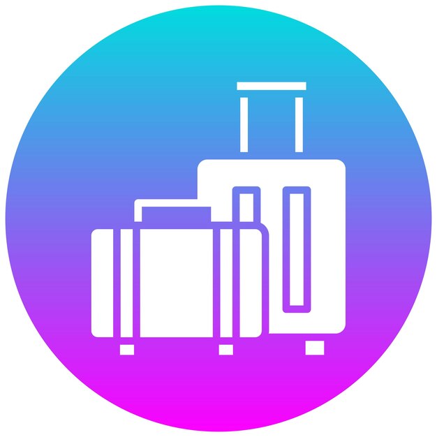El icono del vector de equipaje se puede usar para el conjunto de iconos de la peregrinación del Hajj