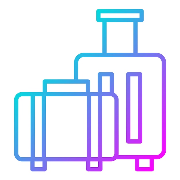 El icono del vector de equipaje se puede usar para el conjunto de iconos de la peregrinación del Hajj