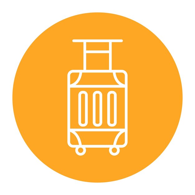 El icono del vector de equipaje se puede utilizar para el conjunto de iconos del ferrocarril