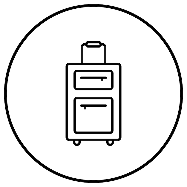 El icono del vector de equipaje de viaje se puede utilizar para el conjunto de iconos de gestión de hoteles