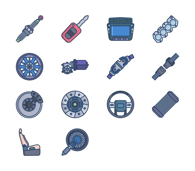 Icono de vector de equipo de coche