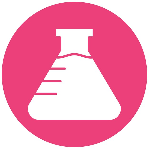 El icono del vector Erlenmeyer se puede usar para el conjunto de iconos de laboratorio