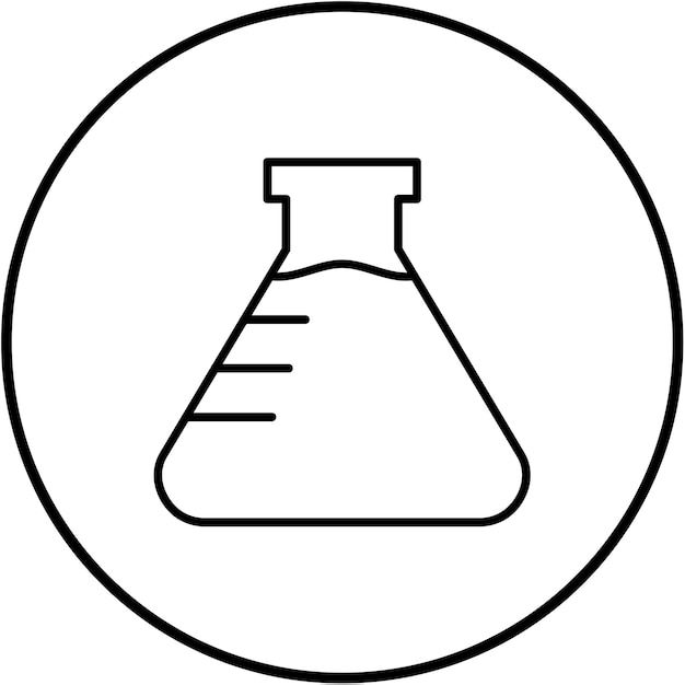 El icono del vector Erlenmeyer se puede usar para el conjunto de iconos de laboratorio