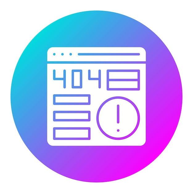 El icono del vector de error 404 se puede utilizar para el conjunto de iconos de alojamiento web
