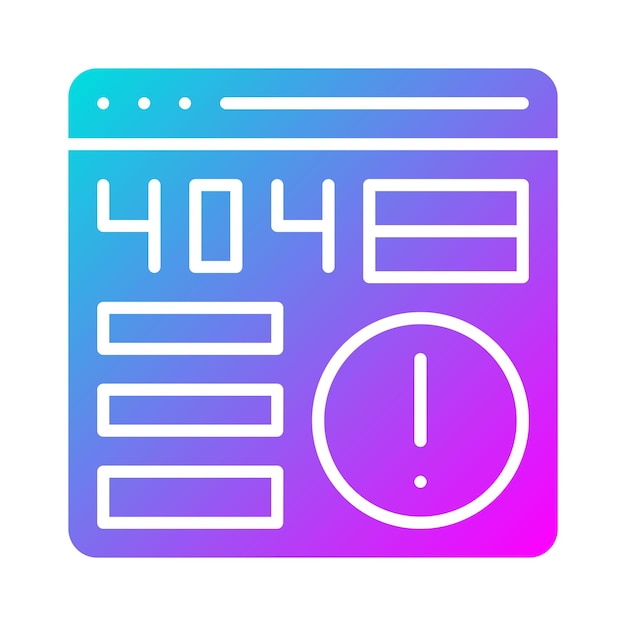 El icono del vector de error 404 se puede utilizar para el conjunto de iconos de alojamiento web