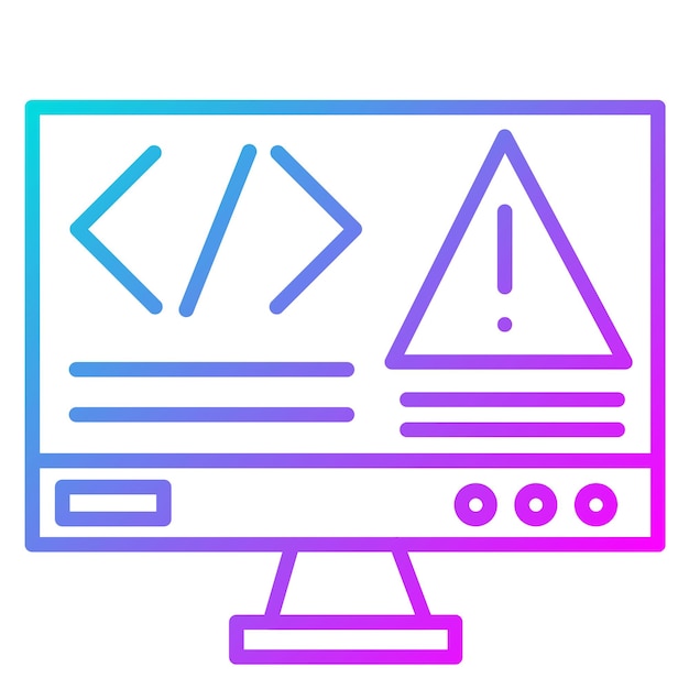 El icono del vector de error de código se puede utilizar para el conjunto de iconos de codificación y desarrollo