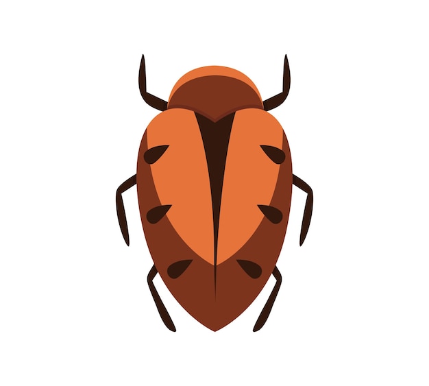 Icono de vector de error para diseño web aislado sobre fondo blanco error e insecto en estilo de dibujos animados