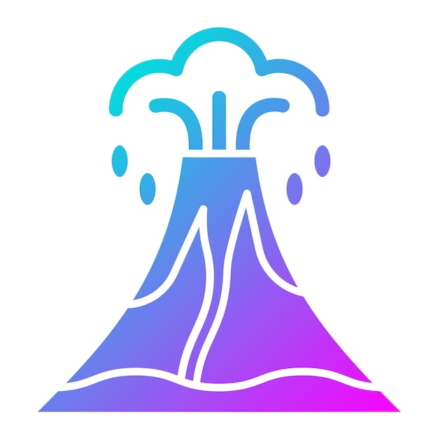 El icono del vector de erupción se puede usar para el conjunto de iconos de desastres naturales
