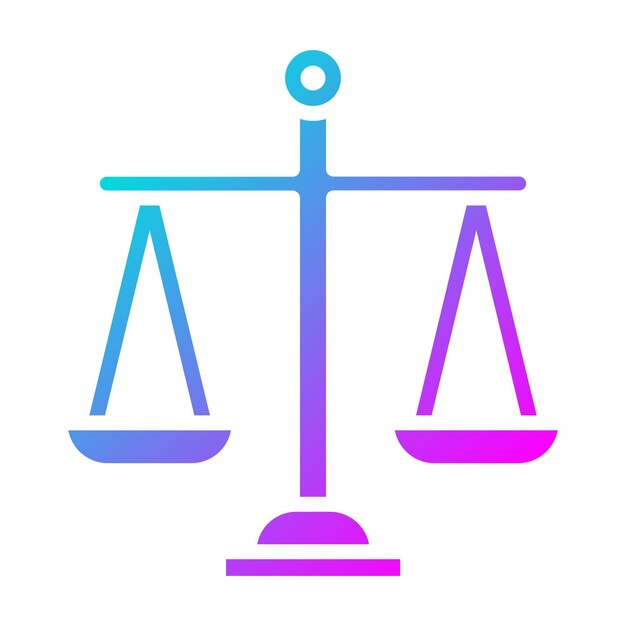 El icono del vector de escala de la ley se puede usar para el conjunto de iconos de crimen y ley