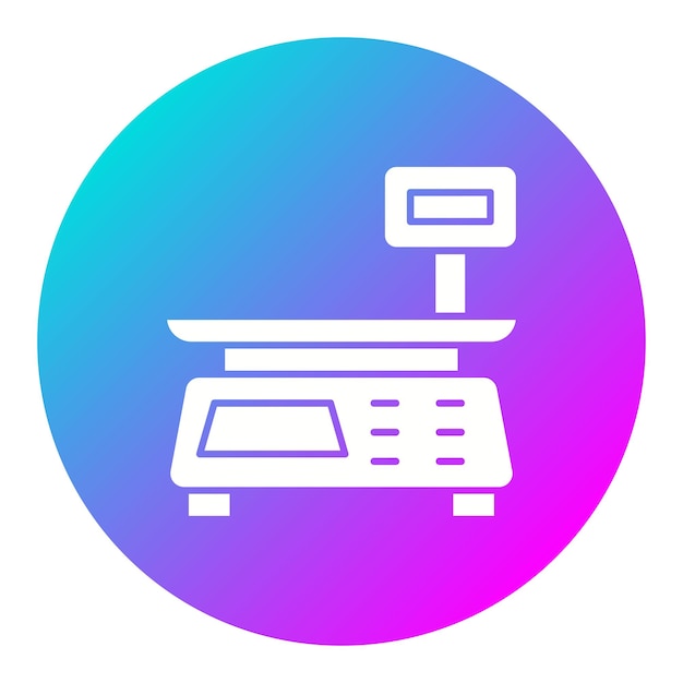 El icono del vector de escala de la máquina se puede utilizar para el conjunto de iconos de la panadería