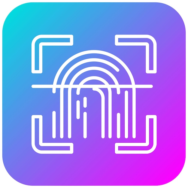 El icono del vector de escaneo de huellas dactilares se puede utilizar para el conjunto de iconos biométricos