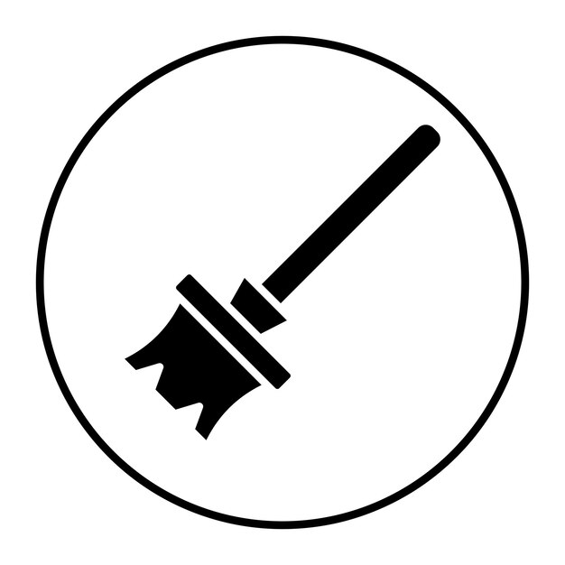 El icono del vector de escoba se puede usar para el conjunto de iconos de mejoras para el hogar
