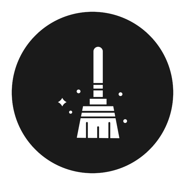 El icono del vector de la escoba se puede utilizar para el conjunto de iconos de la rutina de higiene