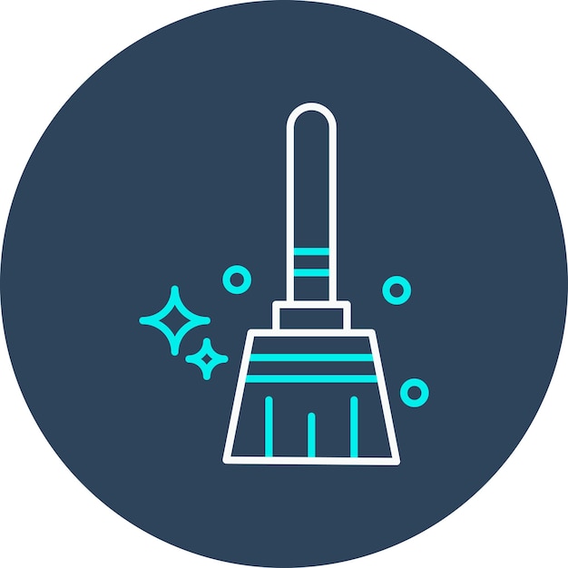 El icono del vector de la escoba se puede utilizar para el conjunto de iconos de la rutina de higiene
