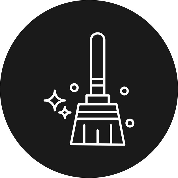 El icono del vector de la escoba se puede utilizar para el conjunto de iconos de la rutina de higiene