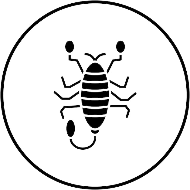 El icono del vector escorpión se puede usar para el conjunto de iconos del desierto
