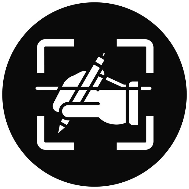 El icono del vector de escritura de la mano se puede utilizar para el conjunto de iconos biométricos