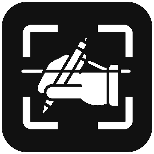 El icono del vector de escritura de la mano se puede utilizar para el conjunto de iconos biométricos
