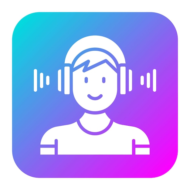 El icono del vector de escucha de música se puede utilizar para el conjunto de iconos de trabajo desde el hogar