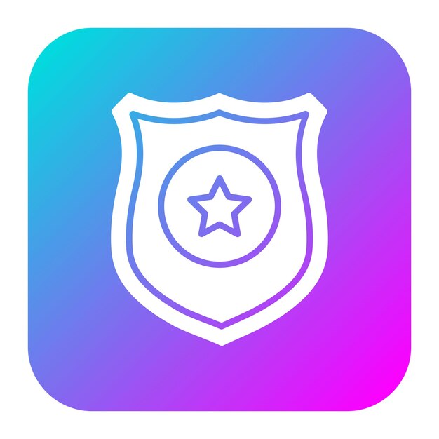 El icono del vector de escudo de policía se puede usar para el conjunto de iconos de policía