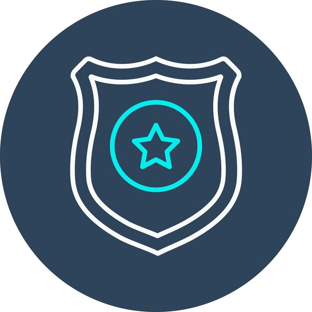 El icono del vector de escudo de policía se puede usar para el conjunto de iconos de policía