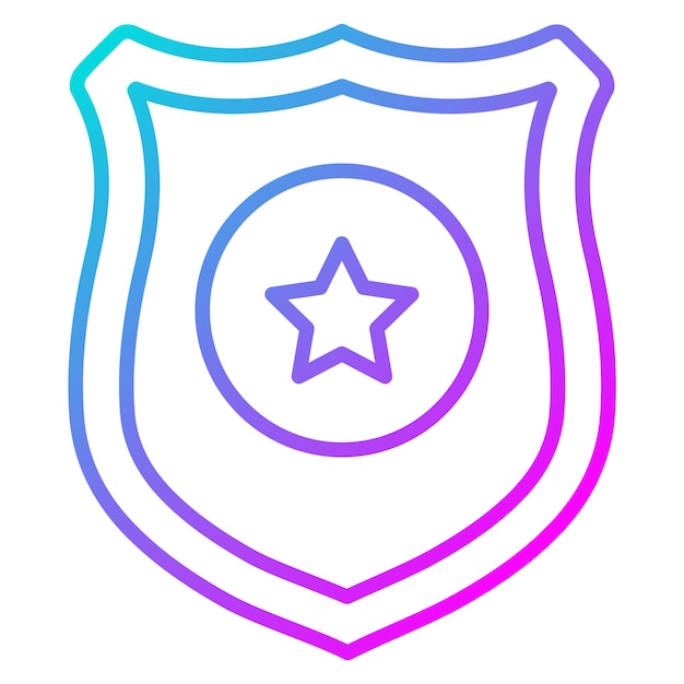 El icono del vector de escudo de policía se puede usar para el conjunto de iconos de policía