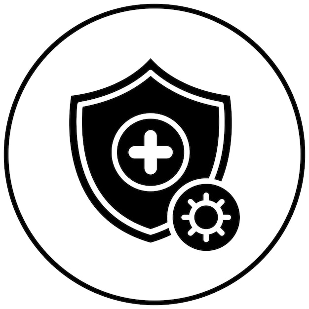El icono del vector del escudo del sistema inmunológico se puede utilizar para el conjunto de iconos de enfermedades infecciosas