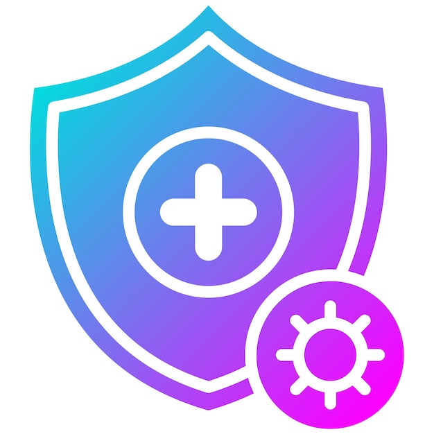 El icono del vector del escudo del sistema inmunológico se puede utilizar para el conjunto de iconos de enfermedades infecciosas
