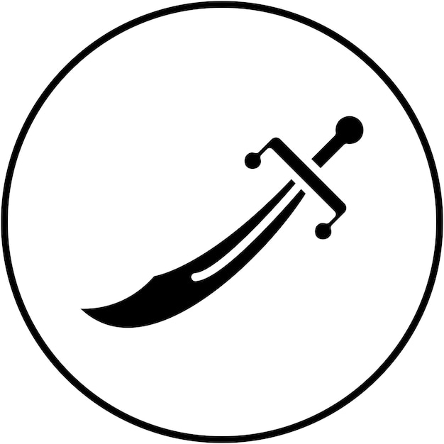 El icono del vector de la espada se puede usar para el conjunto de iconos de la civilización antigua